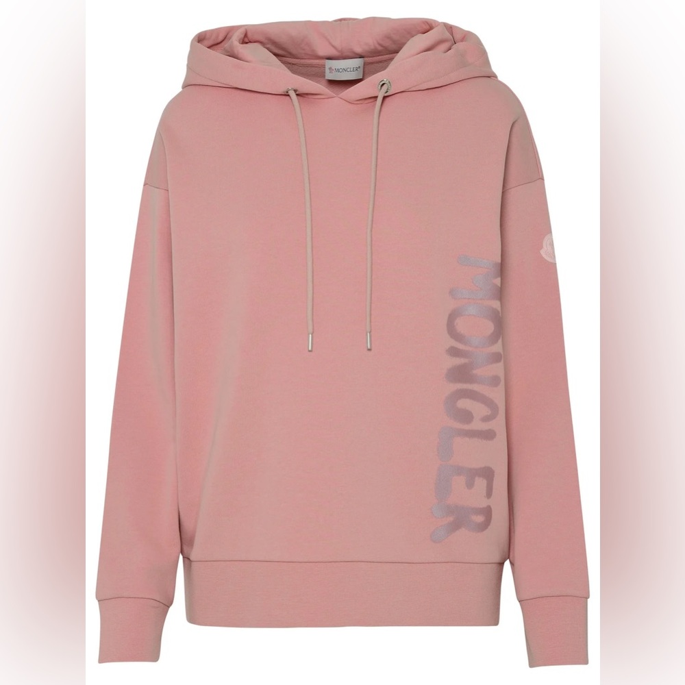 MONCLER Blush Pink Hooded Sweatshirt Sz XL